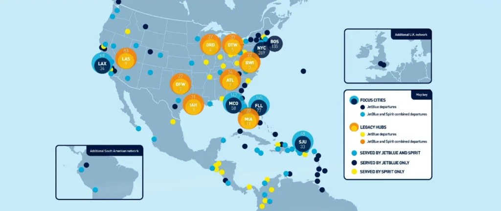 Here's a map of the airports